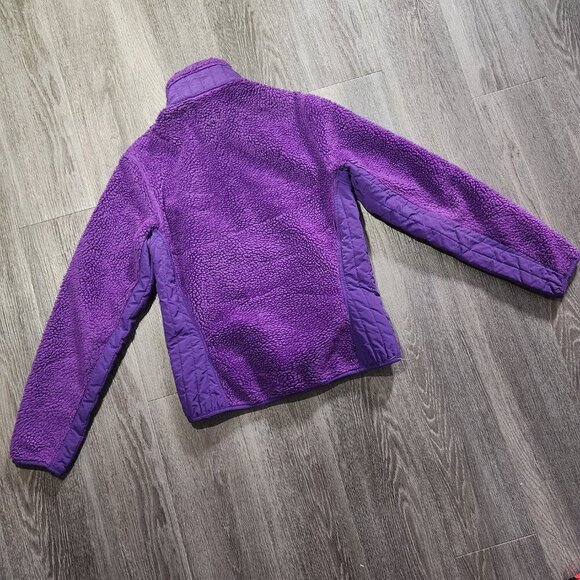 Vintage 90s Patagonia high neck zip-up purple sherpa jacket ✦ size Small ✦ - Picture 9 of 14